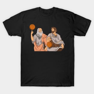 Plato And Aristotle Playing Basketball T-Shirt